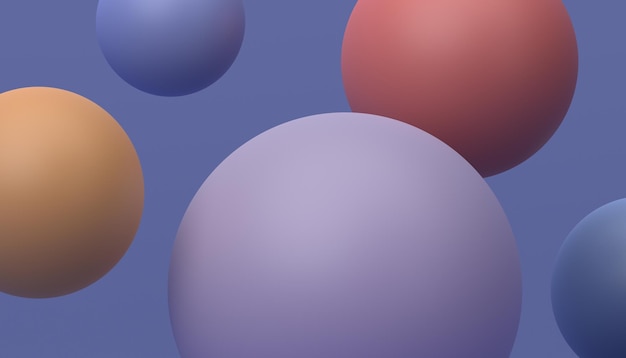 Abstract 3d render of colorful spheres modern background design