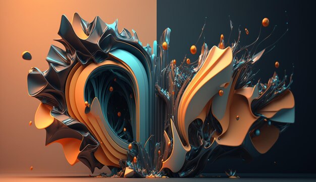 Abstract 3D Render generative Ai