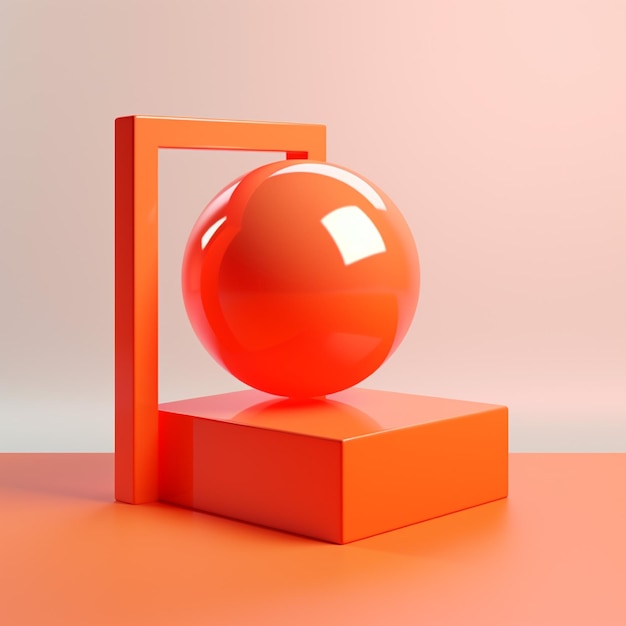 Abstract 3d render of geometric forms Minimal scene with podium for product presentation