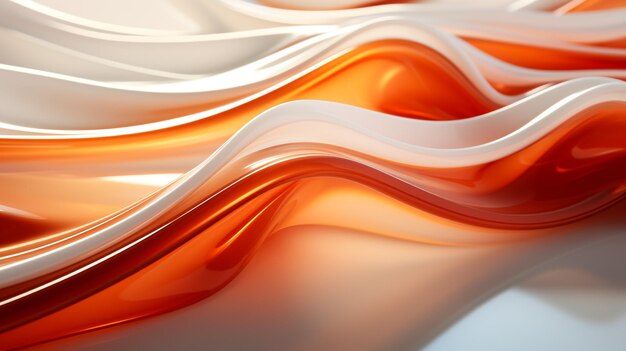 Abstract 3d render Glass ribbon on water Holographic shape in motion Iridescent gradient digital