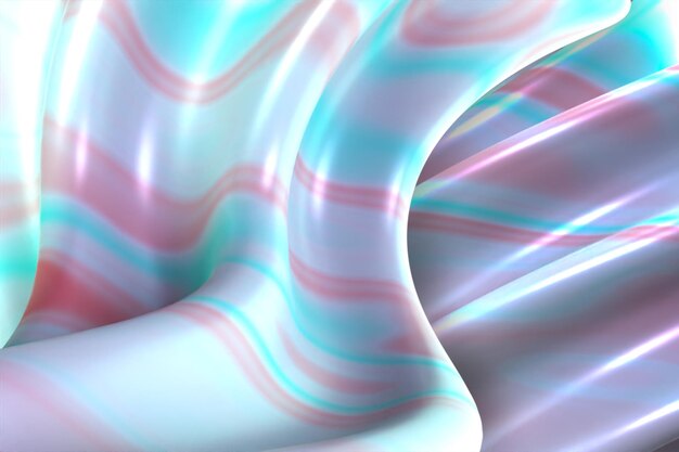 Abstract 3d render iridescent background design colorful illustration