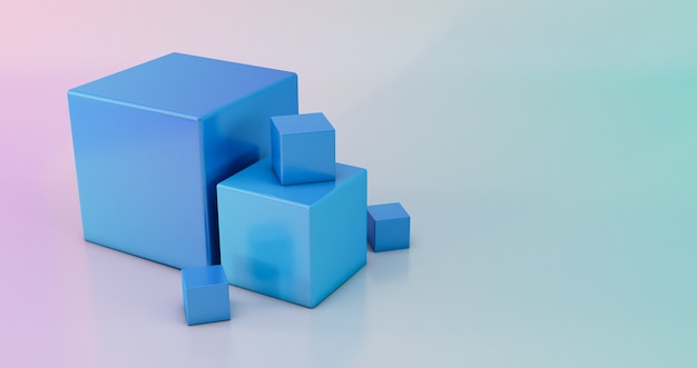 Photo abstract 3d render, modern geometric background design, 3d gradient cube background.