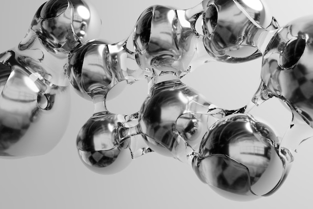 抽象的な 3 d レンダリング モーション デザイン液体バブルメタスフィア ボール遷移変形壁紙