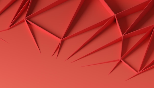 Abstract 3d render rood minimalistisch ontwerp als achtergrond