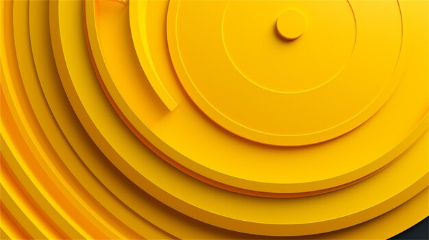 Abstract 3d render of yellow spiral tunnel geometric background