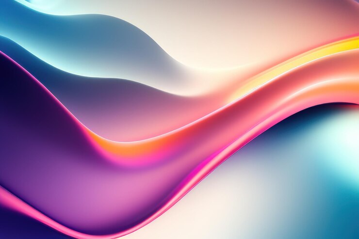 Photo abstract 3d rendered colorful wavy background