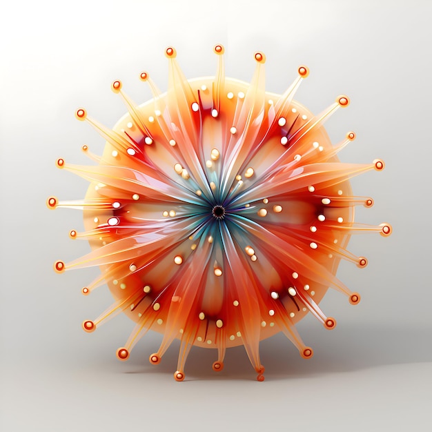 Foto rendering 3d astratto di un fiore frattale colorato illustrazione digitale