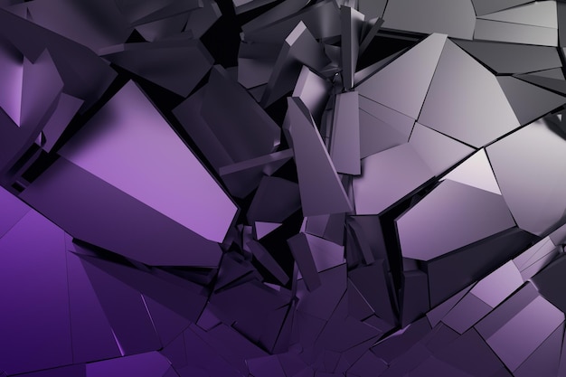 Abstract 3D Rendering of Cracked Surface