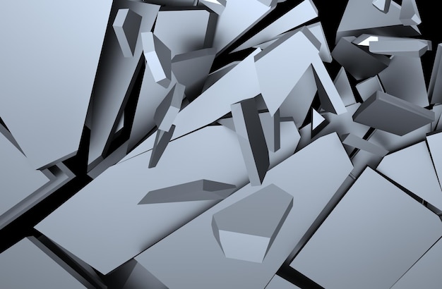 Abstract 3D Rendering of Cracked Surface