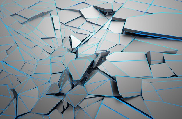 Abstract 3D Rendering of Cracked Surface