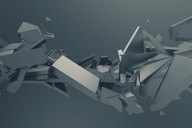 Abstract 3D Rendering of Cracked Surface