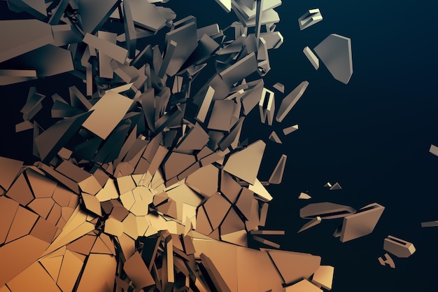 Abstract 3D Rendering of Cracked Surface