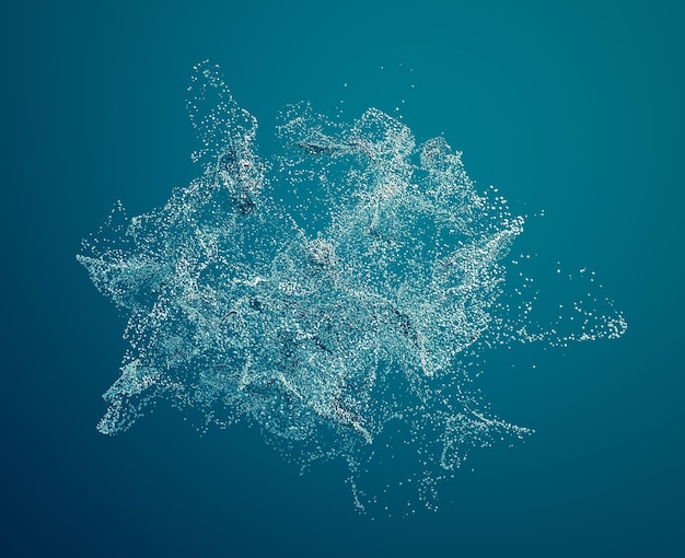 Abstract 3D Rendering of Flying Particles