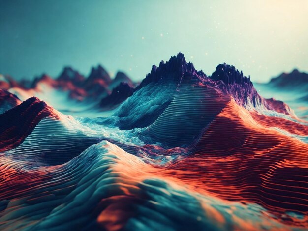 Abstract 3d rendering of futuristic landscape Scifi background Generative AI