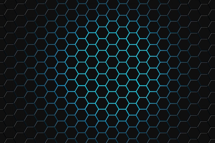 Photo abstract 3d rendering of futuristic surface with hexagons. dark green sci-fi background.