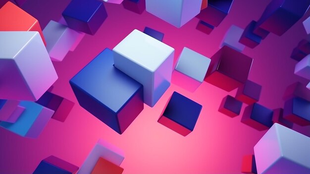 Abstract 3D rendering of geometric shapes Composite