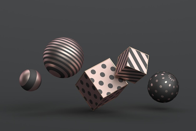 Абстрактное 3D-рендеринг геометрических фигур