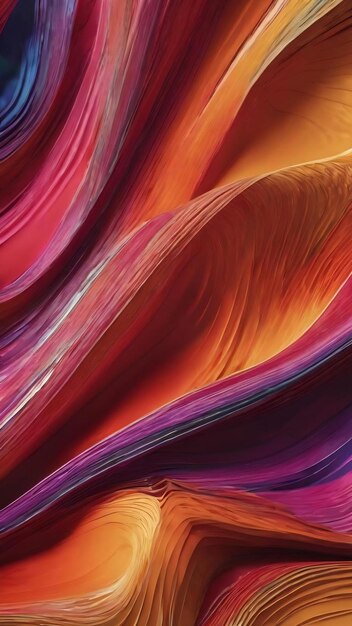 Abstract 3d rendering of glossy wavy lines