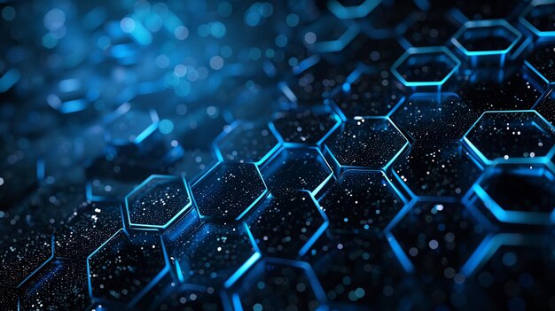 Abstract 3d rendering of hexagons Futuristic background with hexagons