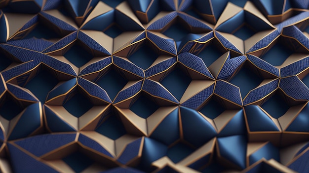 Abstract 3d rendering of hexagons Geometric background with hexagons