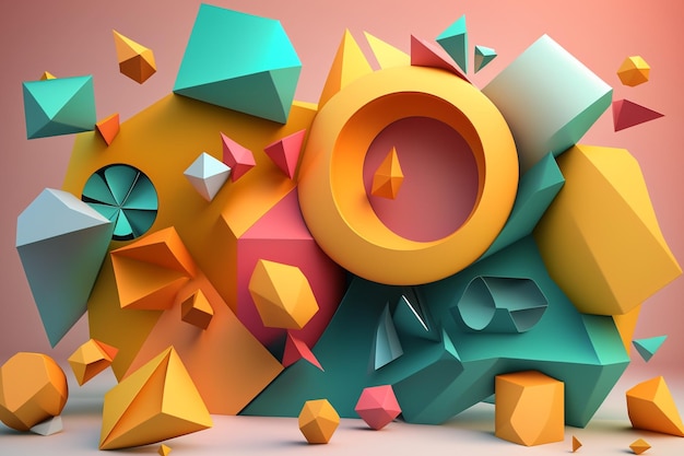 abstract 3D rendering of a modern geometric background