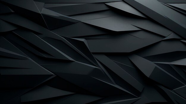 Фото Абстрактная 3d-рендеринг черной многоугольной формы современный дизайн фонаai generated