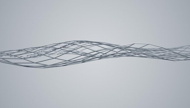 사진 잔물결이 있는 매끄러운 표면의 추상 3d 렌더링입니다. 파도와 라인입니다. 포스터, 표지, 브랜딩, 배너, 현수막을 위한 현대적인 배경 디자인