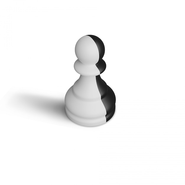 Foto rendering 3d astratto pedone degli scacchi