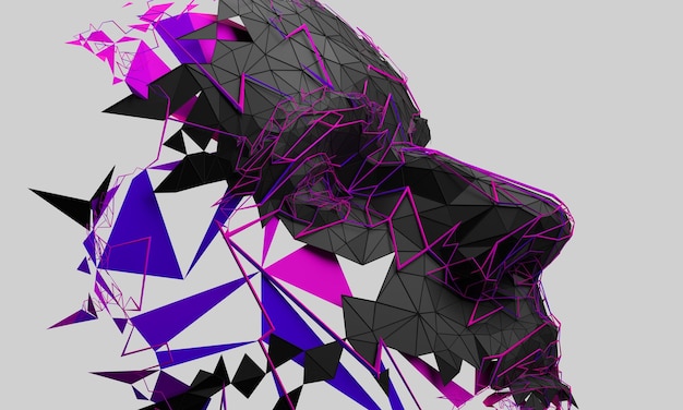 Abstract 3D Rendering of Polygonal Human Face