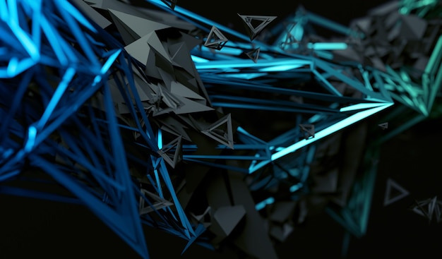 Abstract 3D Rendering of Polygonal Shape