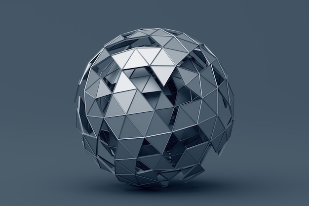 Abstract 3D Rendering of Polygonal Sphere