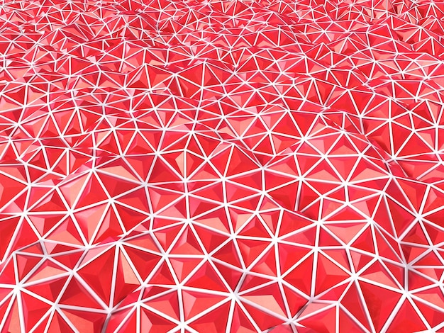 Abstract 3d rendering of red surface Background with futuristic polygonal shape