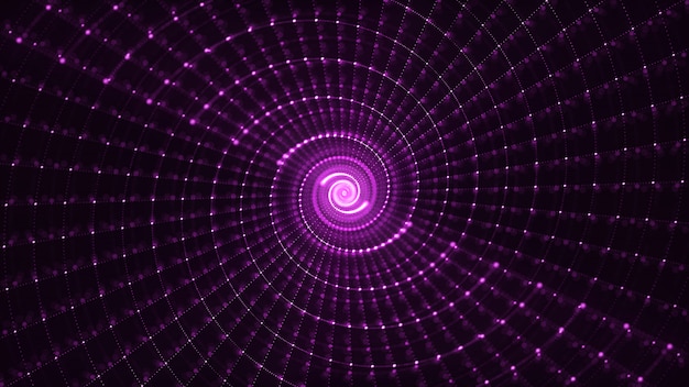Abstract 3d rendering spiral particle background 