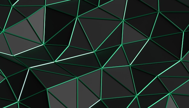 Abstract 3d rendering of triangulated surface. Modern background. Futuristic polygonal shape. Low poly minimalistic design for poster, cover, branding, banner, placard.