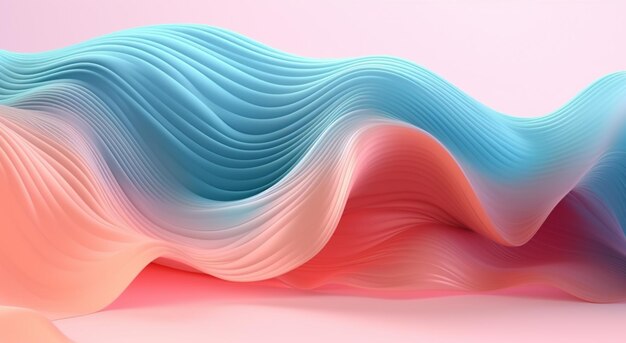 Abstract 3d rendering of a wave of colored liquid generative ai