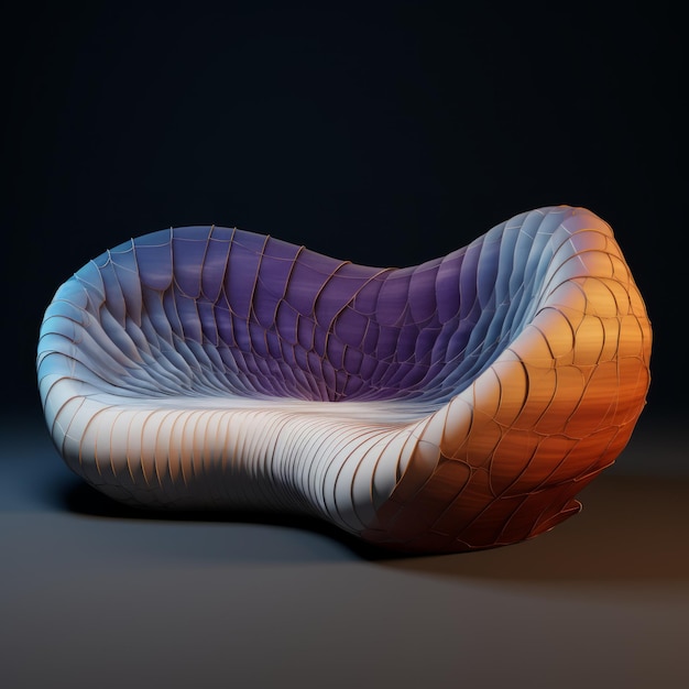 Abstract 3d Seat Design With Iridescence Opalescence Style