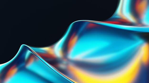 Photo abstract 3d shape of light iridescent background