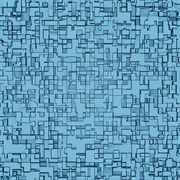 建築設計のための抽象的な3D正方形ピクセルの幾何学的な背景、立方体パターンまたはブロックテクスチャ