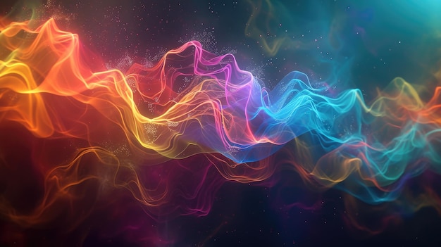 abstract 3d vibrant wavy ribbon background