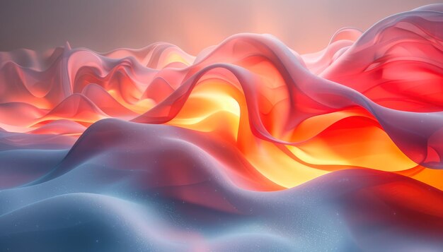 Photo abstract 3d wave shapes light colors abstract in motion