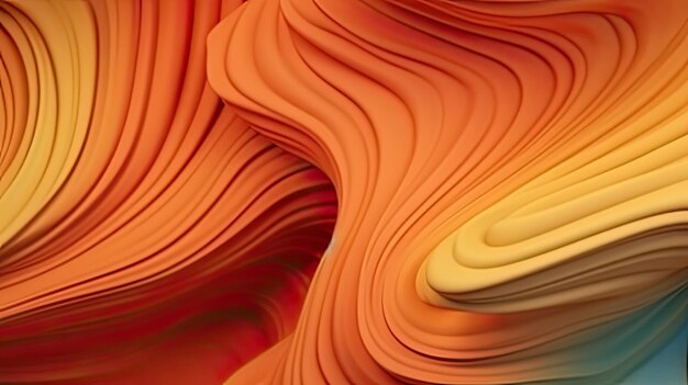 Abstract 3d wavers background gradient 3d background wallpaper yellow orange blue green