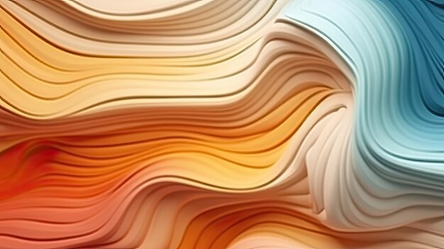 Photo abstract 3d wavers background gradient 3d background wallpaper yellow orange blue green