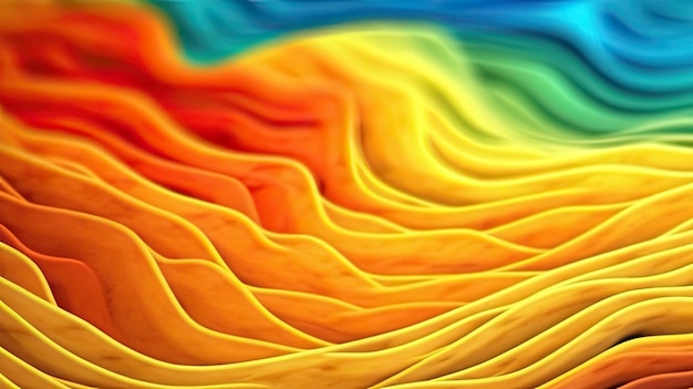 Abstract 3d wavers background gradient 3d background wallpaper yellow orange blue green