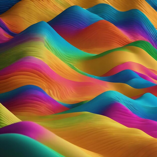 Abstract 3d wavers background gradient 3d background wallpaper yellow orange blue green