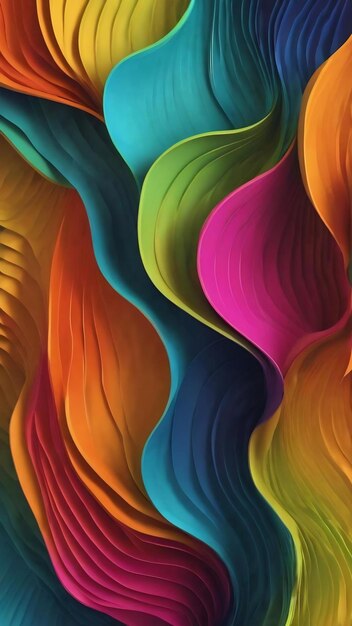 Abstract 3d wavers background gradient 3d background wallpaper yellow orange blue green