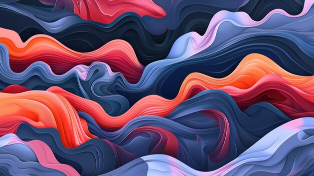 abstract 3d waves