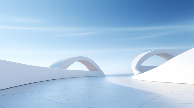 Abstract 3d white architecture interior for design modern contempary indoor