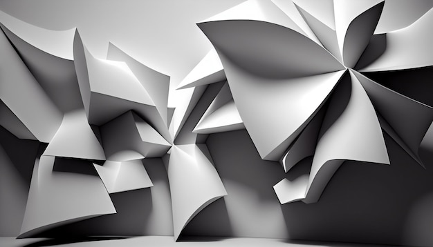 Abstract 3D White Background Generate Ai