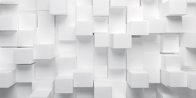 Photo abstract 3d white cubes background geometric pattern texture