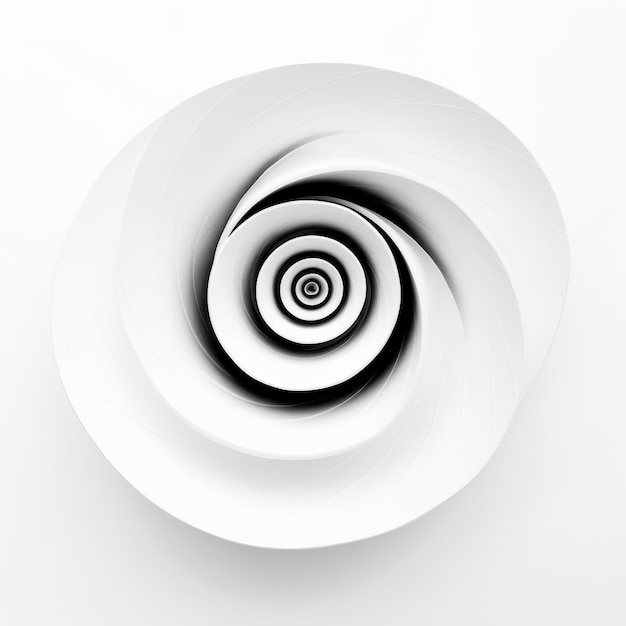 Photo abstract 3d white spiral paper design in bauhaus style